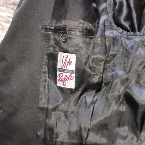 VITO RUFOLO black Men's Blazer Jacket made in Italy size 44R - Picture 8 of 9